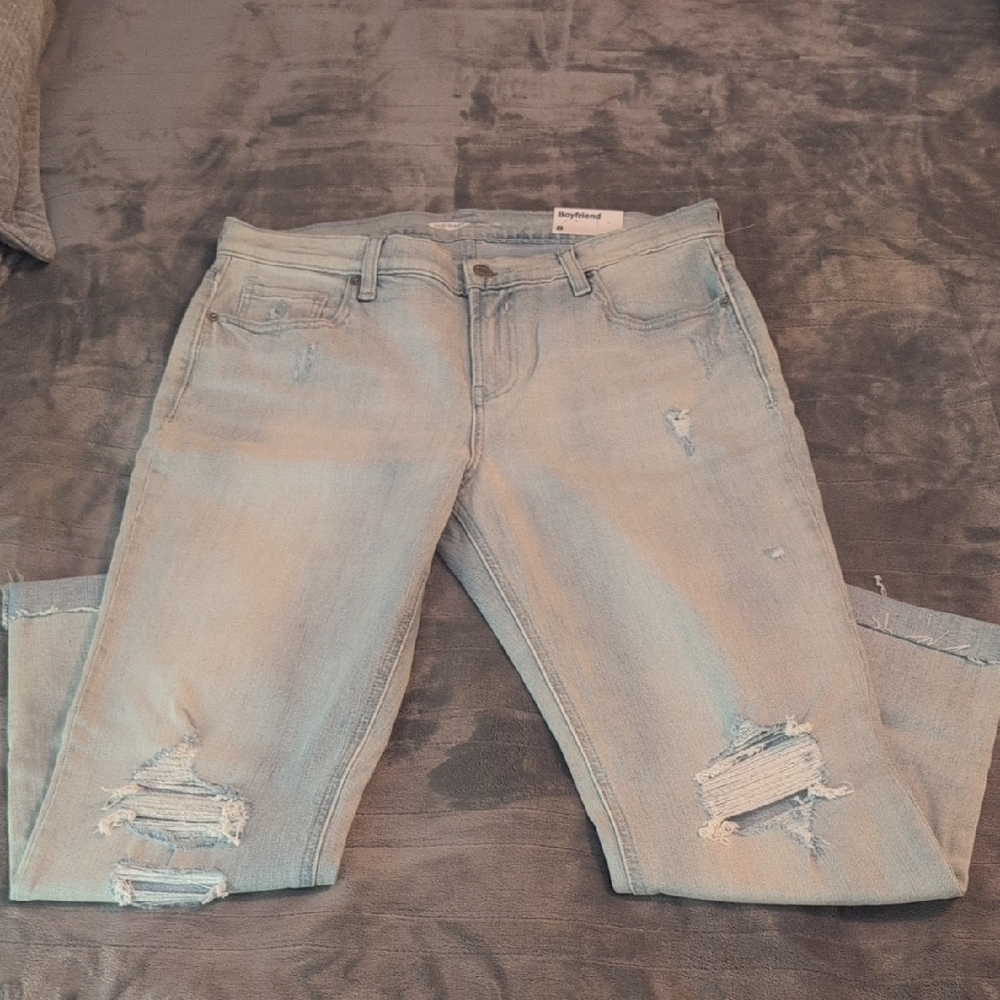Old Navy Light Blue Distressed Women Jeans Size 8